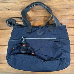 Kipling Navy Blue Cross Body Laptop Handbag Travel Bag Tote 12x16"